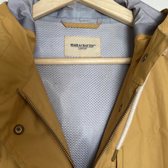 MADE & CRAFTED RARE Levi’s Rain Jacket size 0 - trim BOVINE LEATHER - GOOD C - Picture 3 of 17